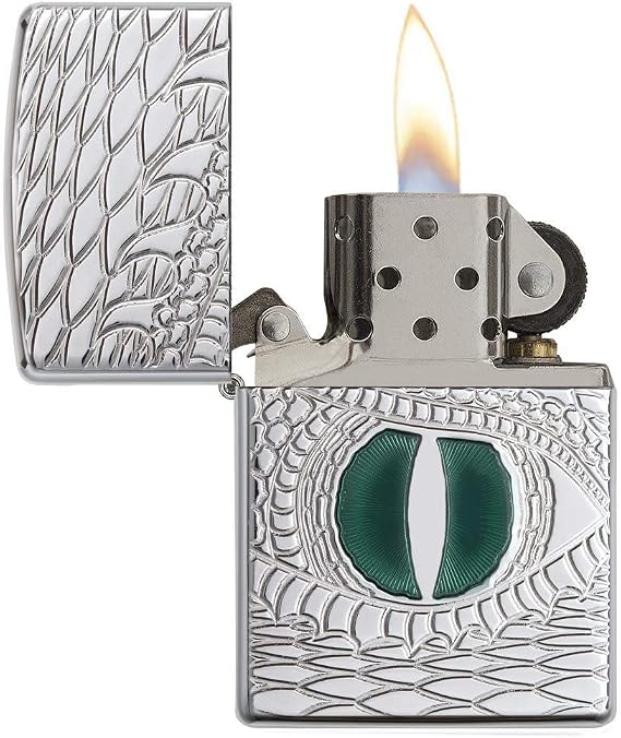 Zippo Armor Dragon's Eye Pocket Lighter, High Polish Chrome