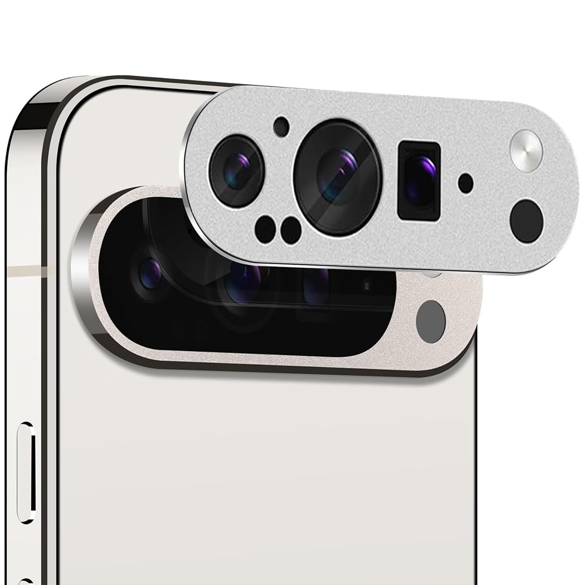 Jurqqer Kameraschutz für Google Pixel 10 Pro XL, Silber | 9H Saphirglas & Flugzeug-Aluminiumlegierung, Kratzfest, Blasenfreie Montage, Ultraflach, HD Klar und Hüllenkompatibel