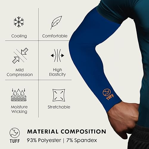 Miniatura 5 de TUFF - Mangas de compresión para brazos refrigerantes, mangas de brazo UPF 50 para hombres y mujeres..