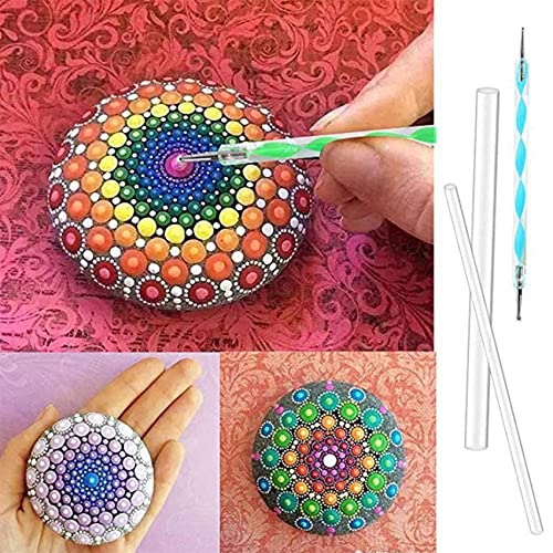 Outils Peinture Roches et Mandala 320 Pcs : Stylet Boule et Pochoirs pour Points Parfaits - 8