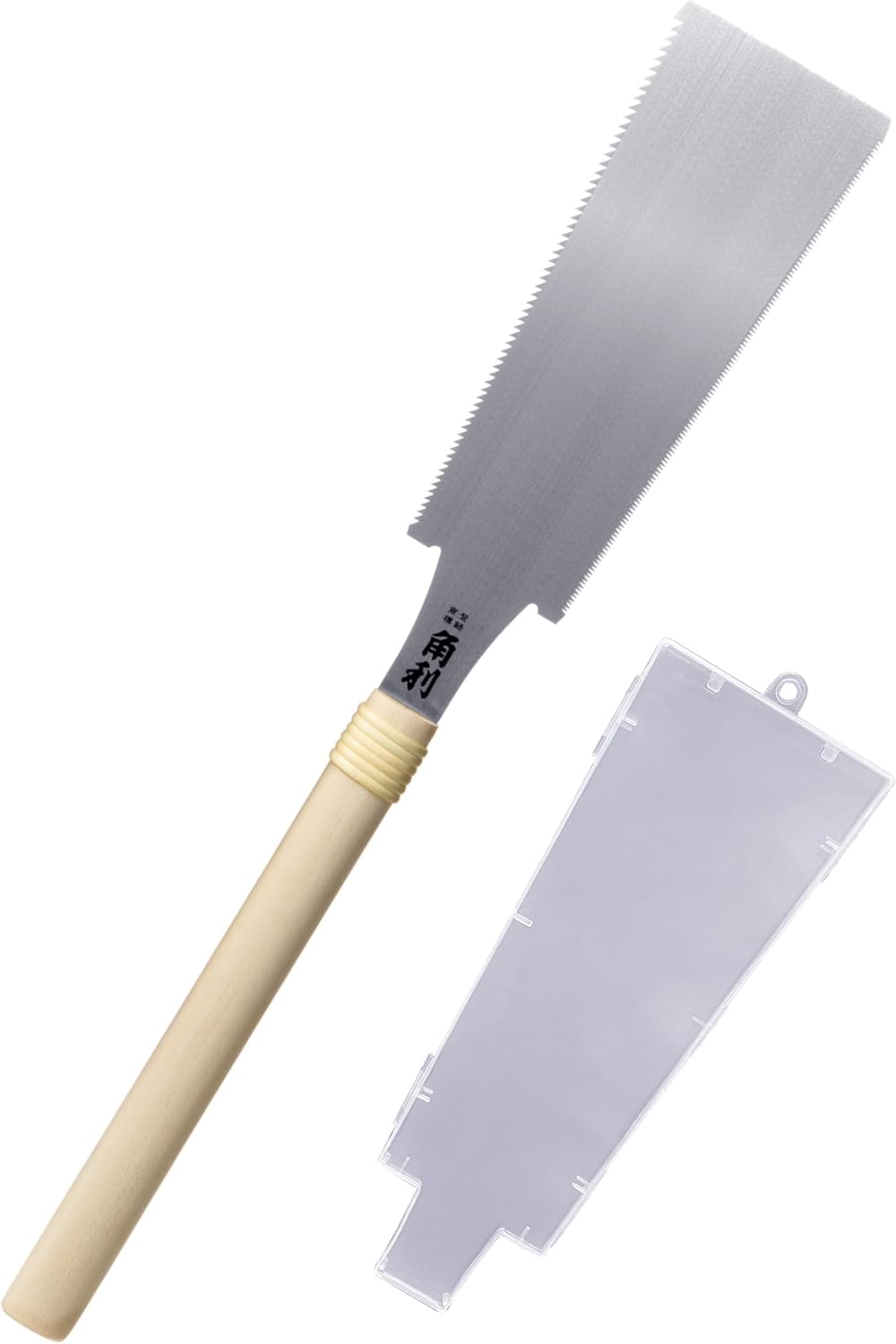 KAKURI Japanese Pull Saw 8.2" for Woodworking - Ryoba Double Edge Hand Saw with Blade Cover for Rip & Crosscut - Heavy Duty Fixed Blade - Made in Japan