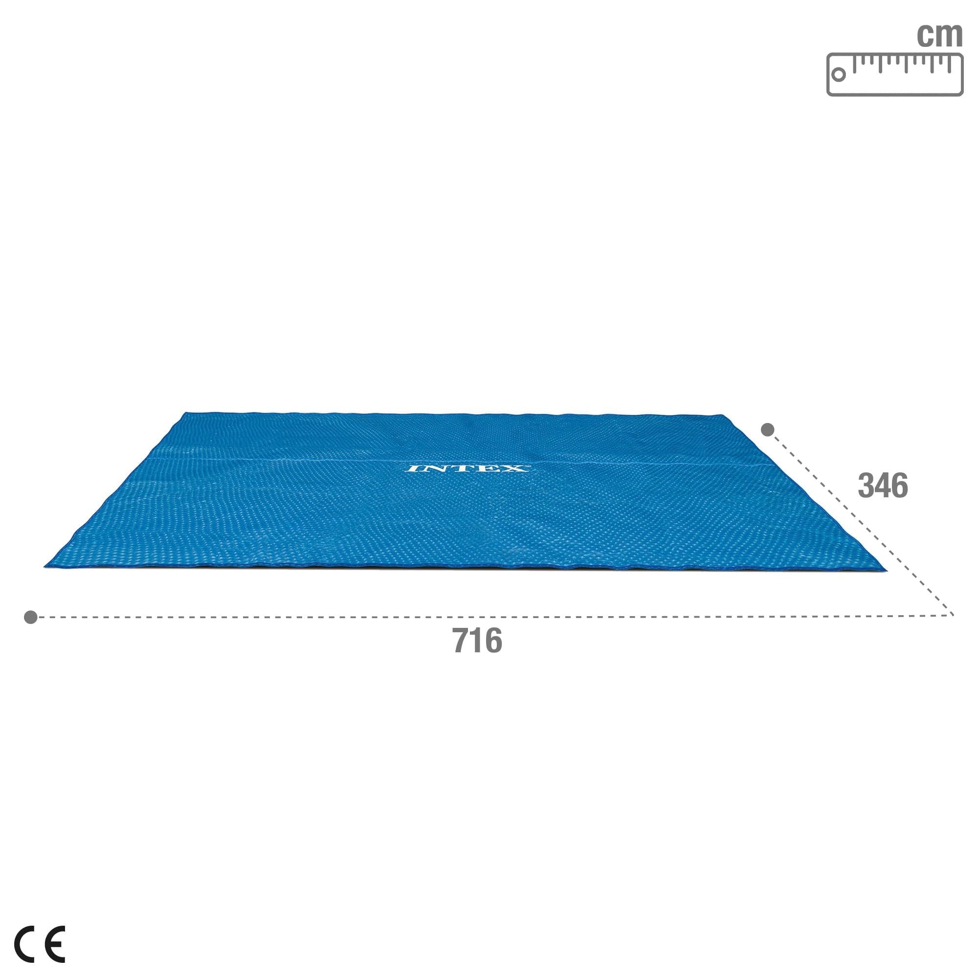 Intex 28017 - Telo Termico per Piscina Rettangolare, Polietilene, Blu, 732x366 cm