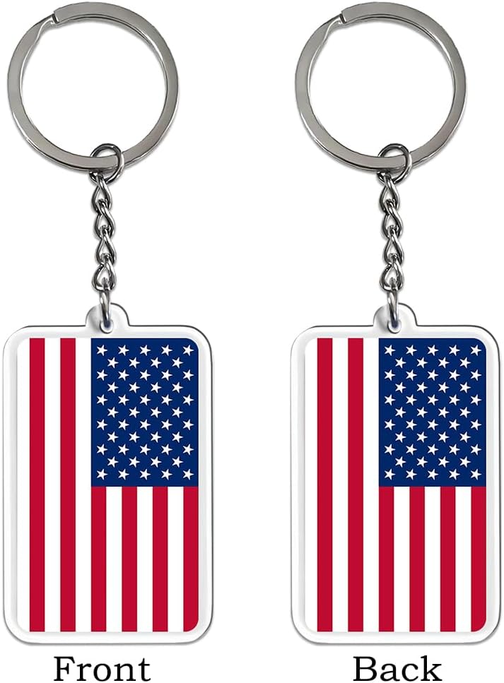 2個パック アメリカ国旗キーチェーン 米国キーリング-(米国), USA, medium size