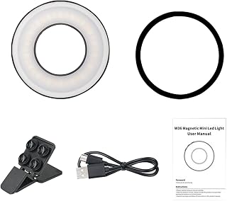 Mobile ring light, Magnetic Portable Ring Light, Multifunctional Circle Ring Light, Selfie Light Clip on Ring Light, Ring Light with Stand LED Selfie Ring Light for Phone Laptop