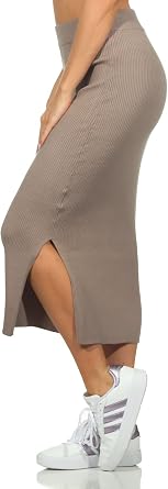 Eight2Nine Damen Midi Cord Rock Midirock Damenrock