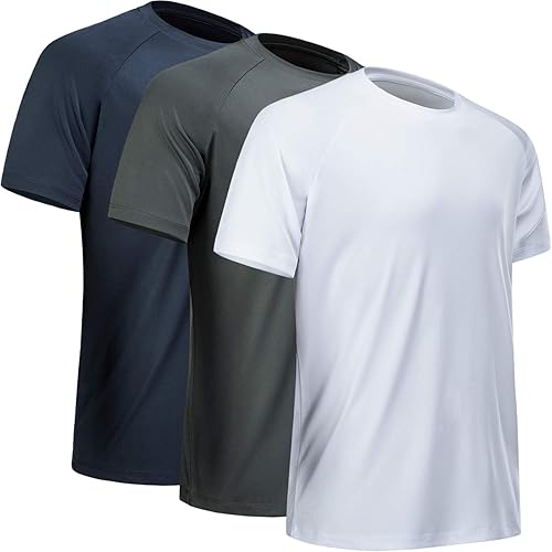 Miniatura 6 de MCPORO - camisetas de entrenamiento para hombre de manga corta de secado rápido camisas deportivas que absorben la humedad para el gimnasio