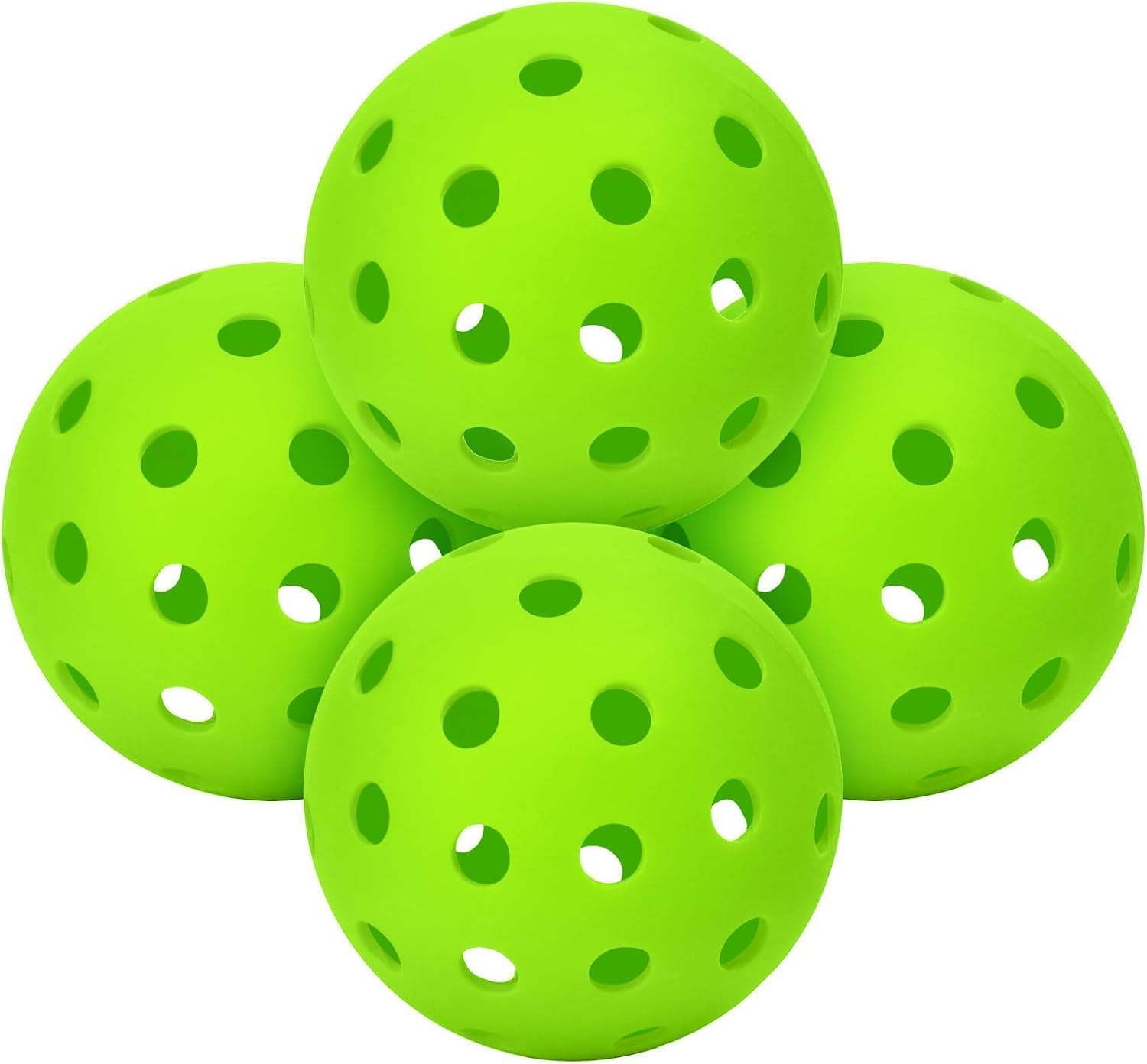Qwick Click Pickleball Paddles Kit, 4 Balls & Bag Racket Kids Adults Outdoor Gift Pickleball Paddle (4 Balls-Green)