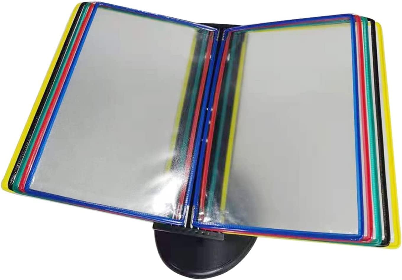 Desktop Flip Display Folder - Desktop Reference System, 10 Display Pockets, Black Base, for Display A4 Documents. (G)