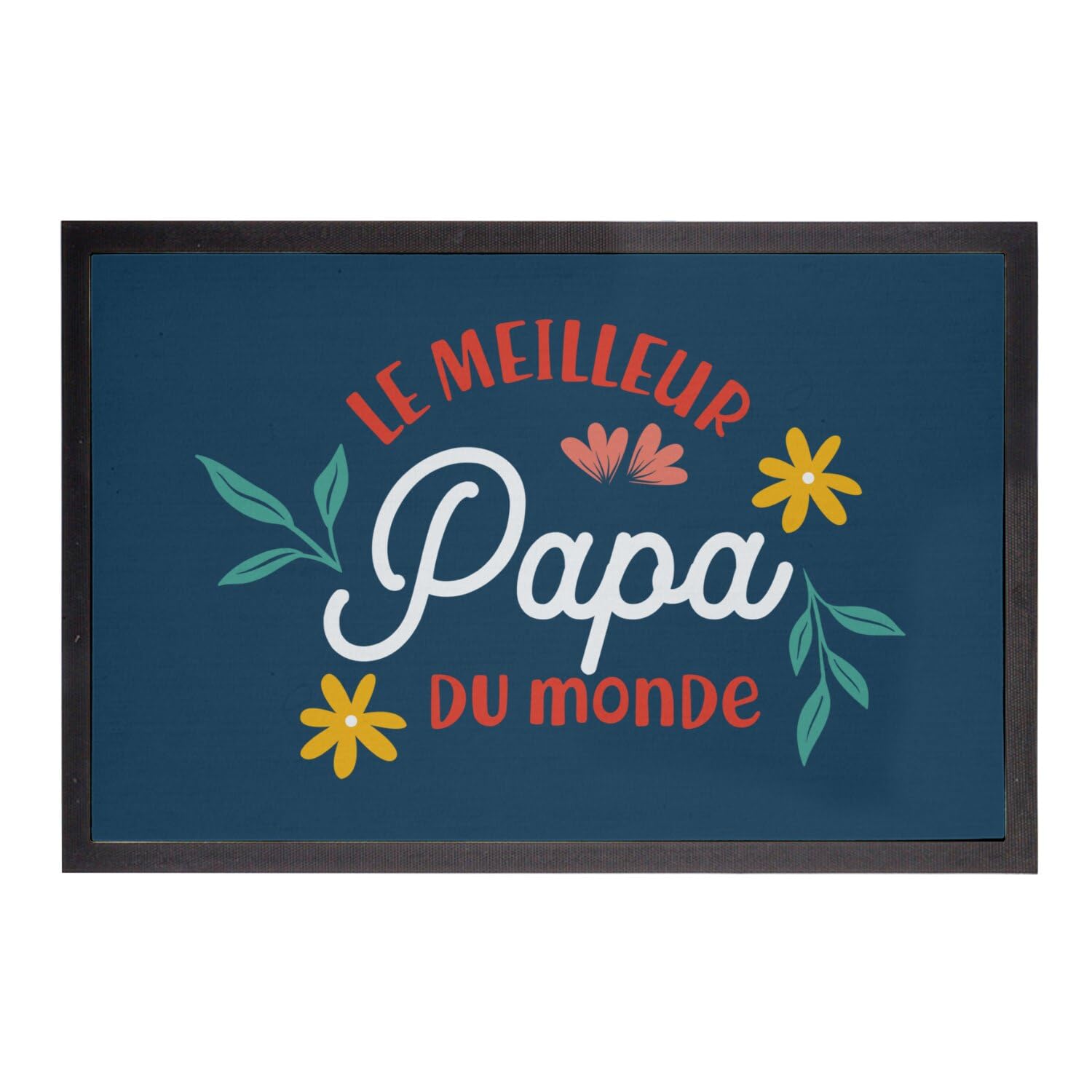 Paillasson bleu Meilleur Papa du Monde tapis entrée famille 60x40