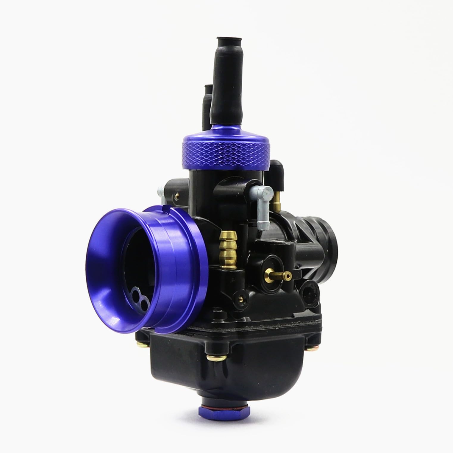 Carburatore PHBG, 17 mm/19 mm/21 mm, compatibile con motori Minarelli Keeway Peugeot Piaggio a 2 tempi per scooter, Oro/Rosso/Blu (Blu, 21 mm)