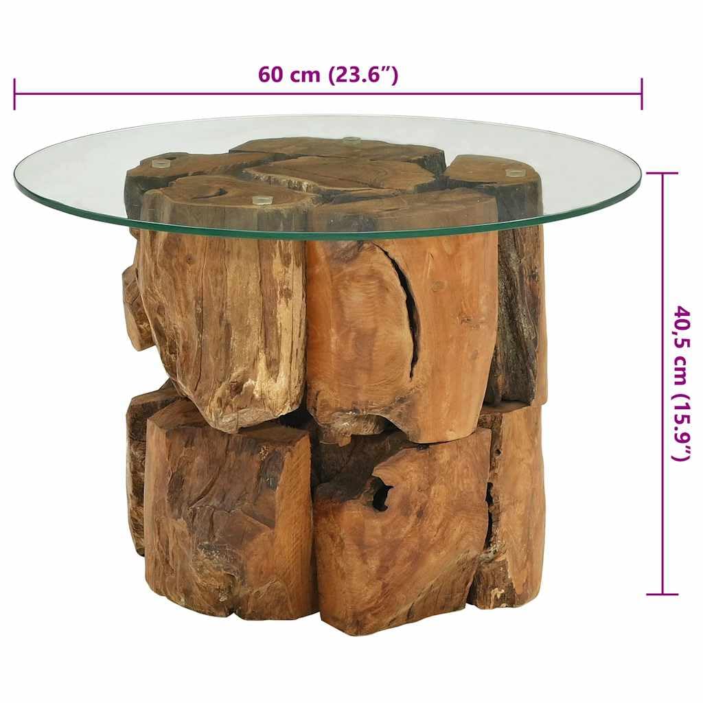 Amazon.com: vidaXL Rustic Round Coffee Table, Solid Teak