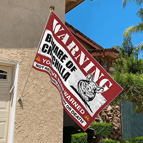 Drapeau chinchilla méfiez-vous de 152x244 cm pour décoration de chambre - 4