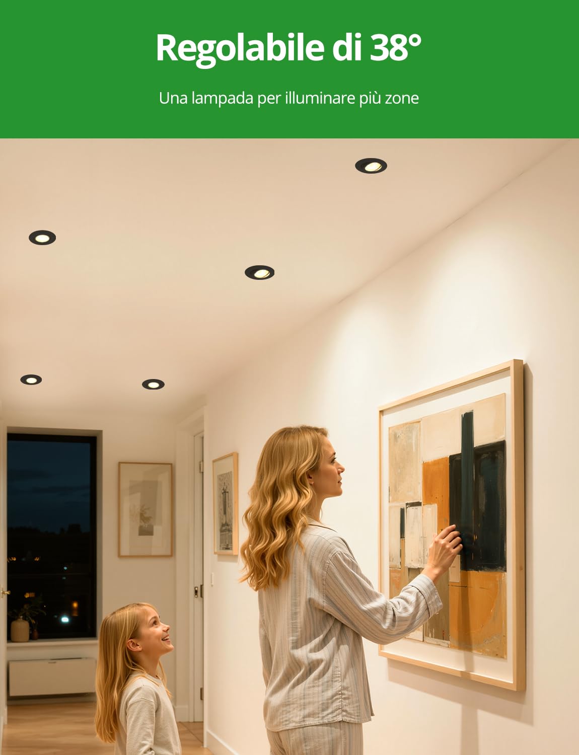 HOMEOW Faretti da Incasso Faretti per Cartongesso Ø68mm - 80mm Faretto LED Soffitto IP44 for Bagno Nero Interno, Recessed Spot Lights for Kitchen Orientabili AC 220V - 240V 4.7W 760LM 3000K, Set di 6