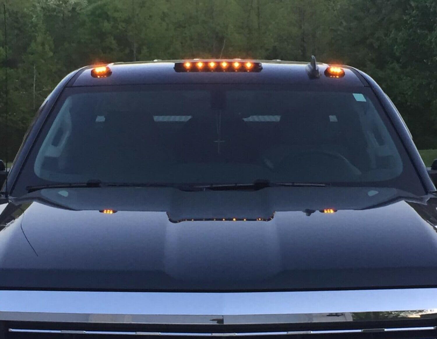 Cab Lights 3 PCS Fit for Silverado 2007-2014 or Sierra 1500 2500 3500 HD Trucks - Roof Running Top Marker Assembly Compatible With Trucks