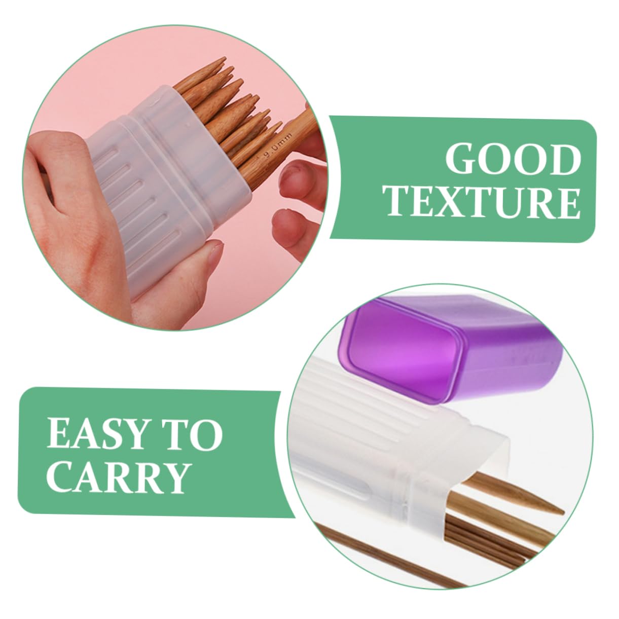 TEHAUX 3 Series Caja De Almacenamiento Para Agujas De Tejer Y Coser De Tubos De Color Verde Y Organizador Práctico Y Elegante Para Agujas Suéter Y Accesorios De Costura 2 Piezas X 3