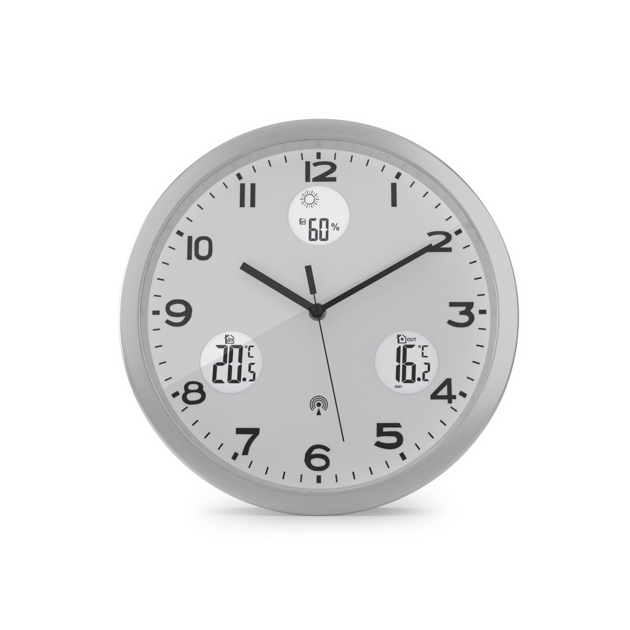 Horloge murale radio-pilotée Mebus évitez l'humidité et surveillez la température extérieure
