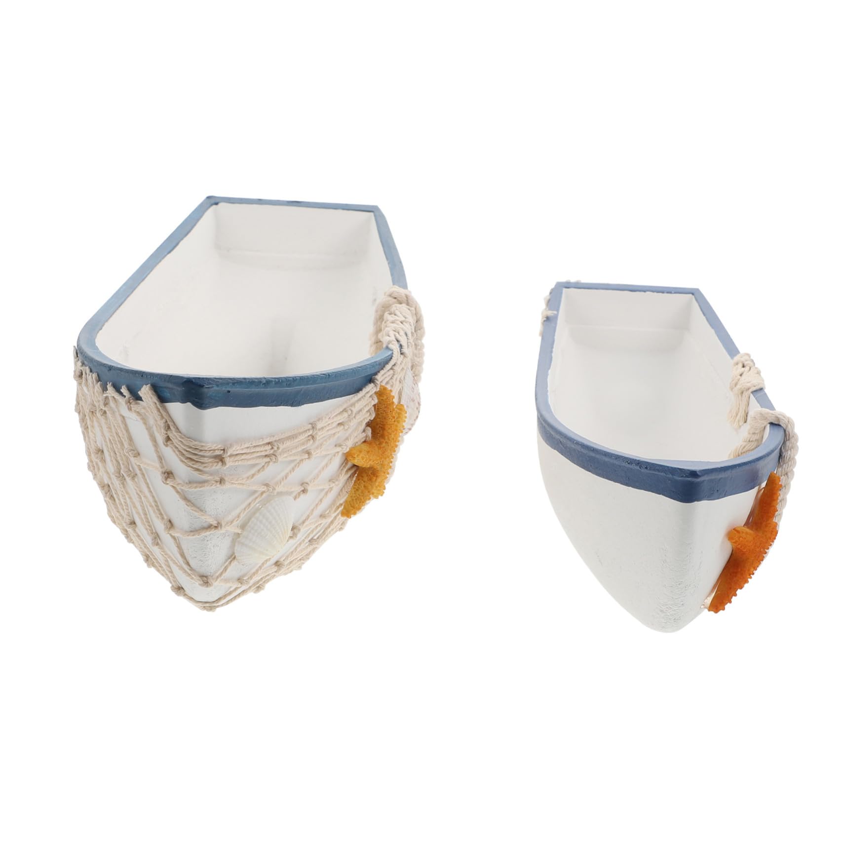Ornement de navire blanc en bois 2 pièces TOYANDONA pour décoration de fête