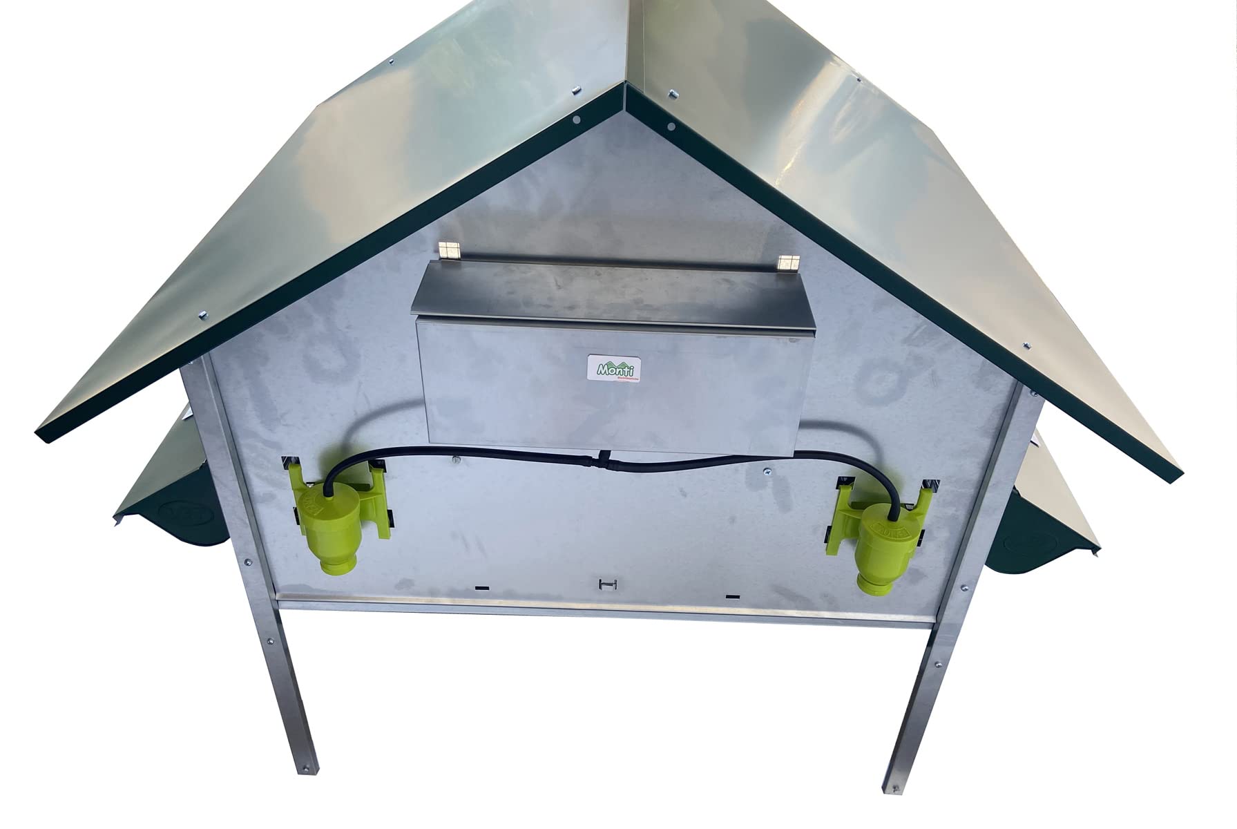 Pollaio a Casetta Chicken Country Versione Base per Polli all'Ingrasso. In Lamiera Verniciata e Rete Zincata. Cm 135 x 120 x H 120