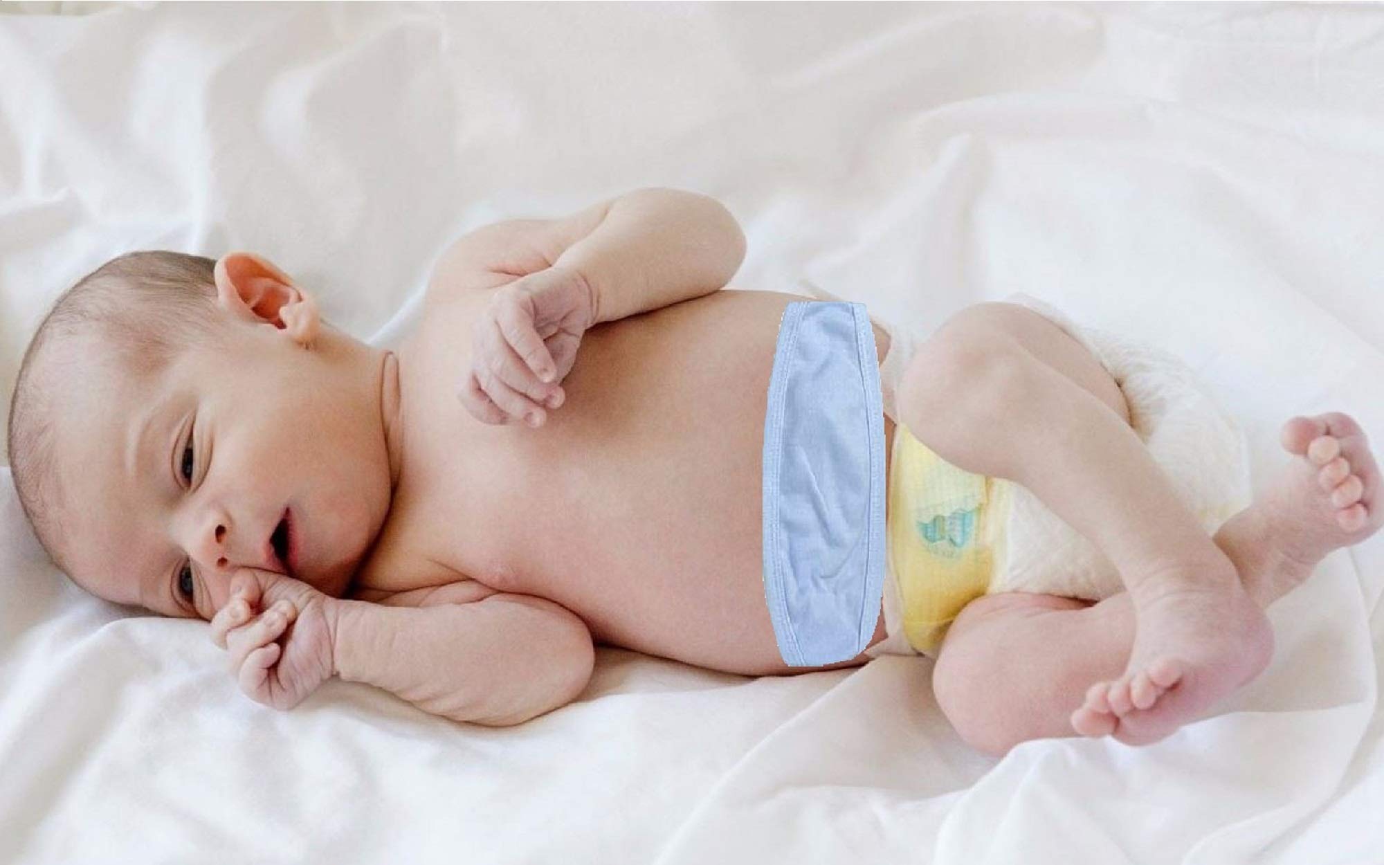 I&S Baby Newborn 3, 4, or 6 Value Packs Belly Button Cover Protector Umbilical Cord Comfort Bandage Coverup Fajeros (One Size, 3-Pack Blues)