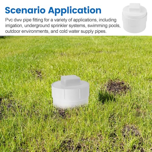 Image of 3 inch PVC Sewer Cleanout Adapter with Plug Pipe Fitting, PVC DWV Flush Sewer Cleanout Cap for Outdoor Garden, RVs Sewer or Drainage Piping Connect System
