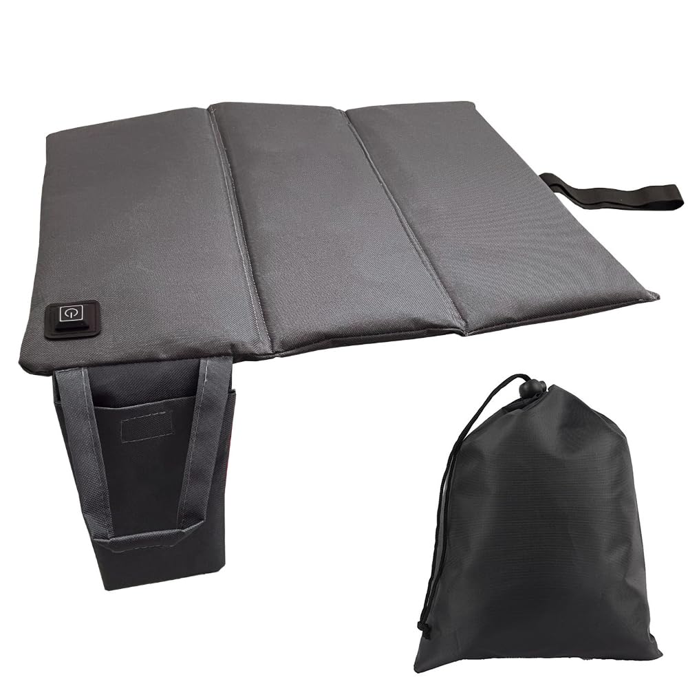 Beheiztes Sitzkissen, 44x40cm Faltbares USB-Heizsitzkissen mit 3 Einstellbare Temperatur, Tragbares Heizkissen für Stadioncamping, Outdoor Bleicher, Camping, Wandern (Enthält Keine Powerbank)