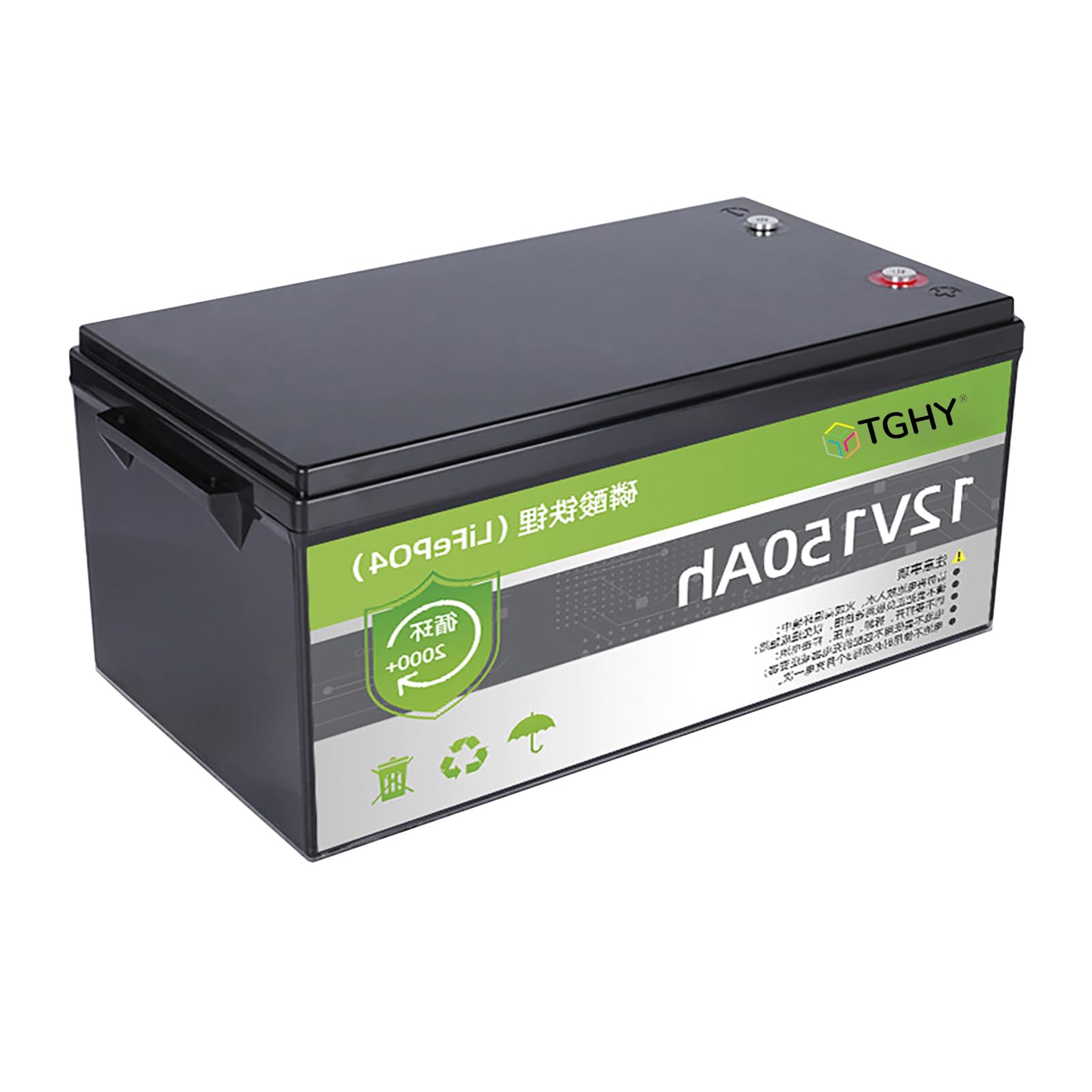 TGHY Akumulator litowo-żelazowo-potasowy 12,8 V, 6-200 Ah, wbudowany system BMS do kamperów, wózków golfowych, łodzi i innych, cykl głębokiego rozładowania 2000,12.8v33ah