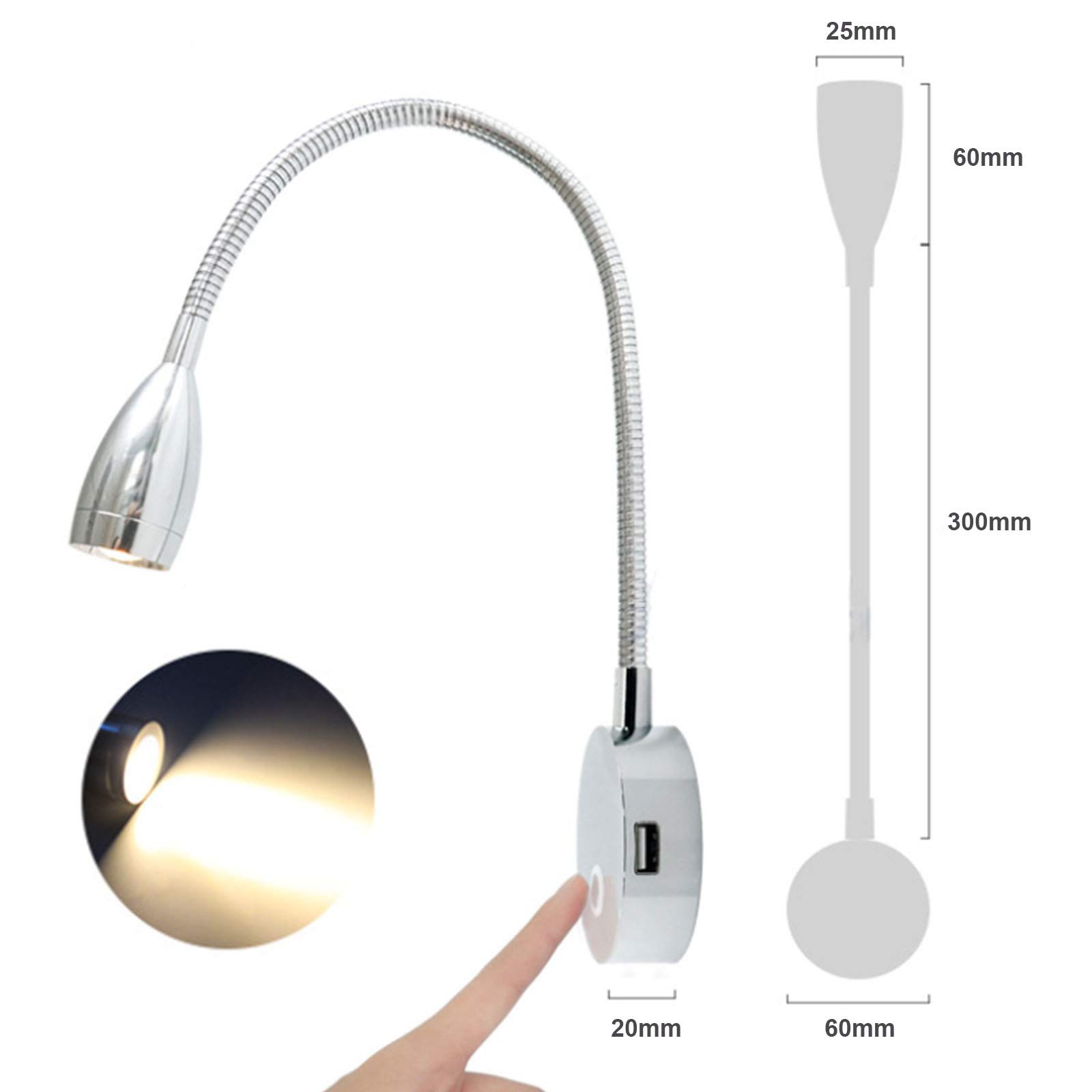 2 pezzi 12V LED Spot Luce di lettura Lampada da parete Lampada da