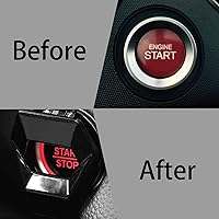 Vista 2 de Cubierta para botón de arranque/parada del motor, control de potencia de coche de aleación de zinc de fibra de carbono, cubierta protectora