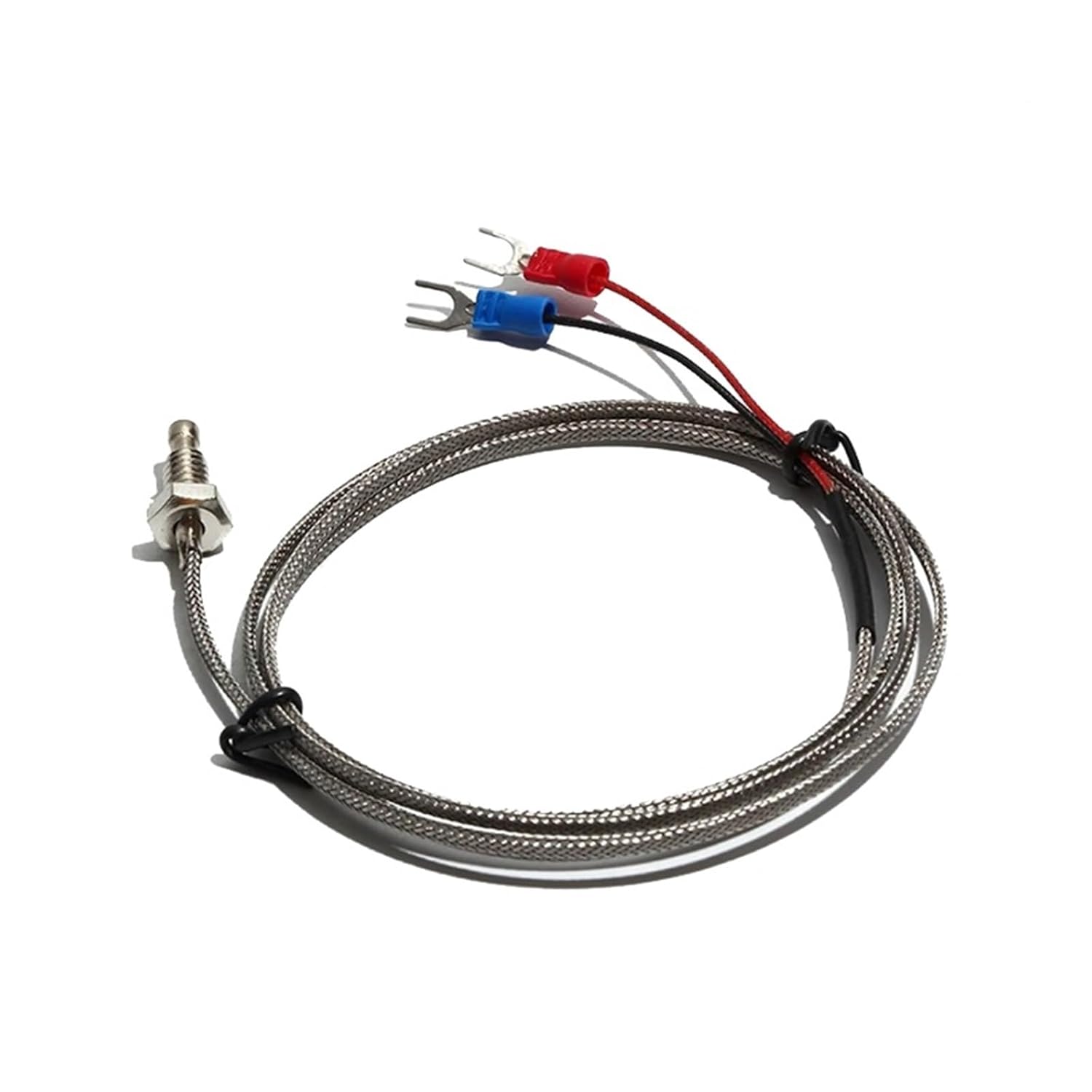 1pcs M6 Thread Probe PT100 Type K E J High Temperature Thermocouple Sensor 0.5M 1M 2M Wire M6x1.25 Screw Thermal Resistance(Type J,0.5M Wire)