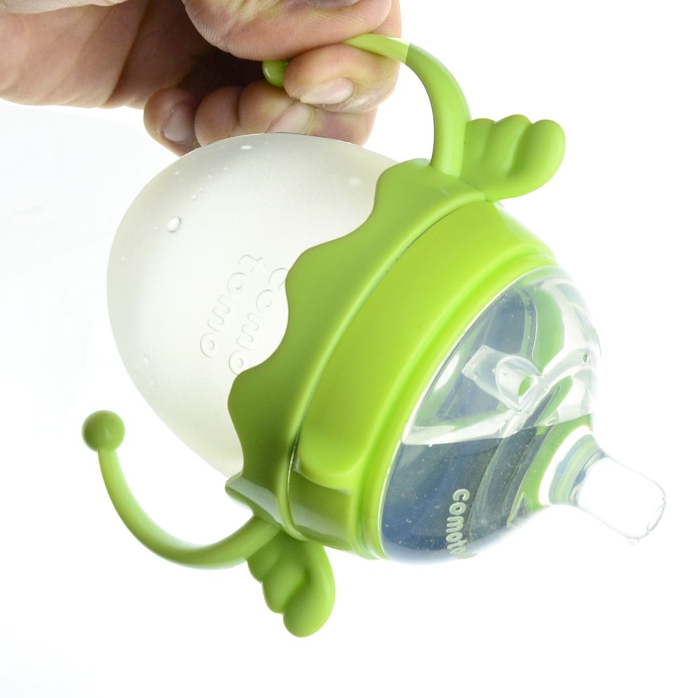 Bottle Handles Grip Compatible for Comotomo Baby Feeding Bottle (2 Count, Green)
