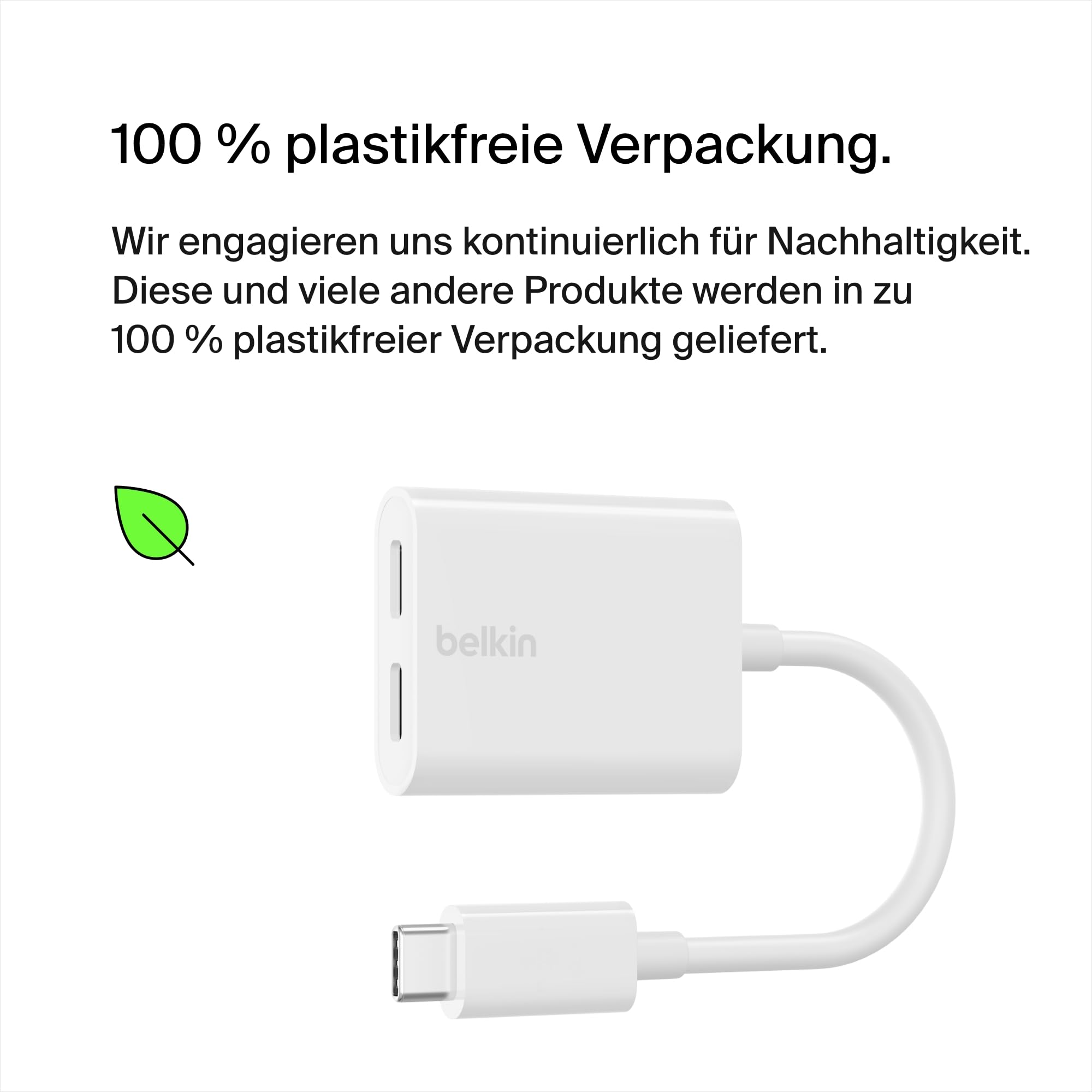 Belkin Rockstar USB-C Audio- und Ladeadapter, weiß