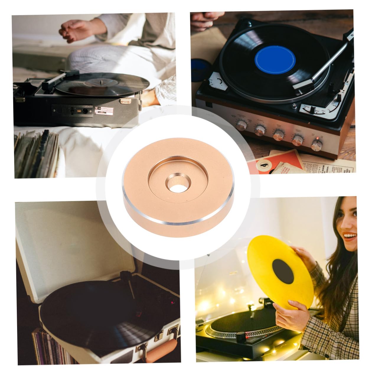 jojofuny 5 Pezzi 45 Accessori Per in Vinile 45 Giri Adattatore Per 7 Pollici in Metallo Adattatore Per Giradischi Migliora La Stabilità Facile Da Usare