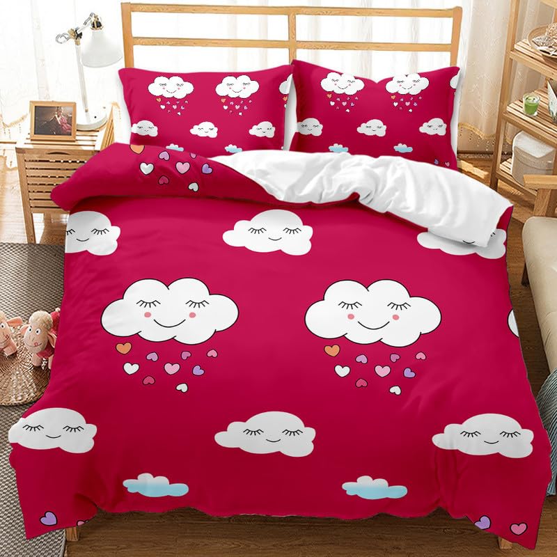 Cadeau personnalisé garçons filles : parure de lit rose avec housse de couette