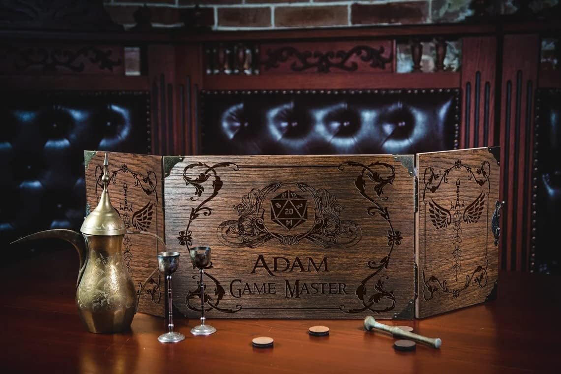 Personalizable Game Master Screen made for Board Role Playing Game - Wooden Handcrafted GM Screen Set - DM Gift Idea - Gifts for Him and Her (Personalizable)