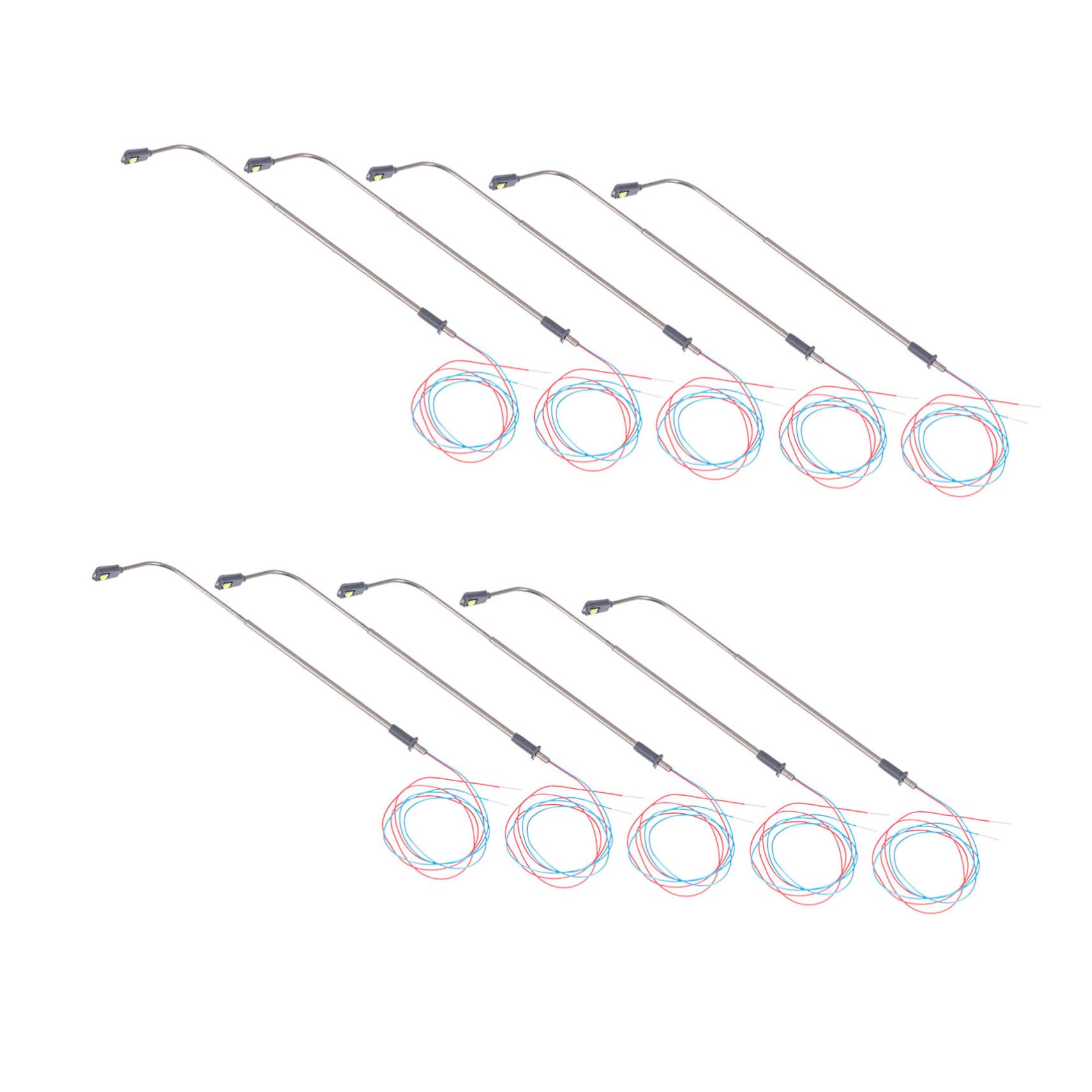 BESTonZON 10 Pcs 1/150 Scale Model Train Led Lights Model Lamp Post Scaled Model Street Lamp Realistic Sand Table Accessories