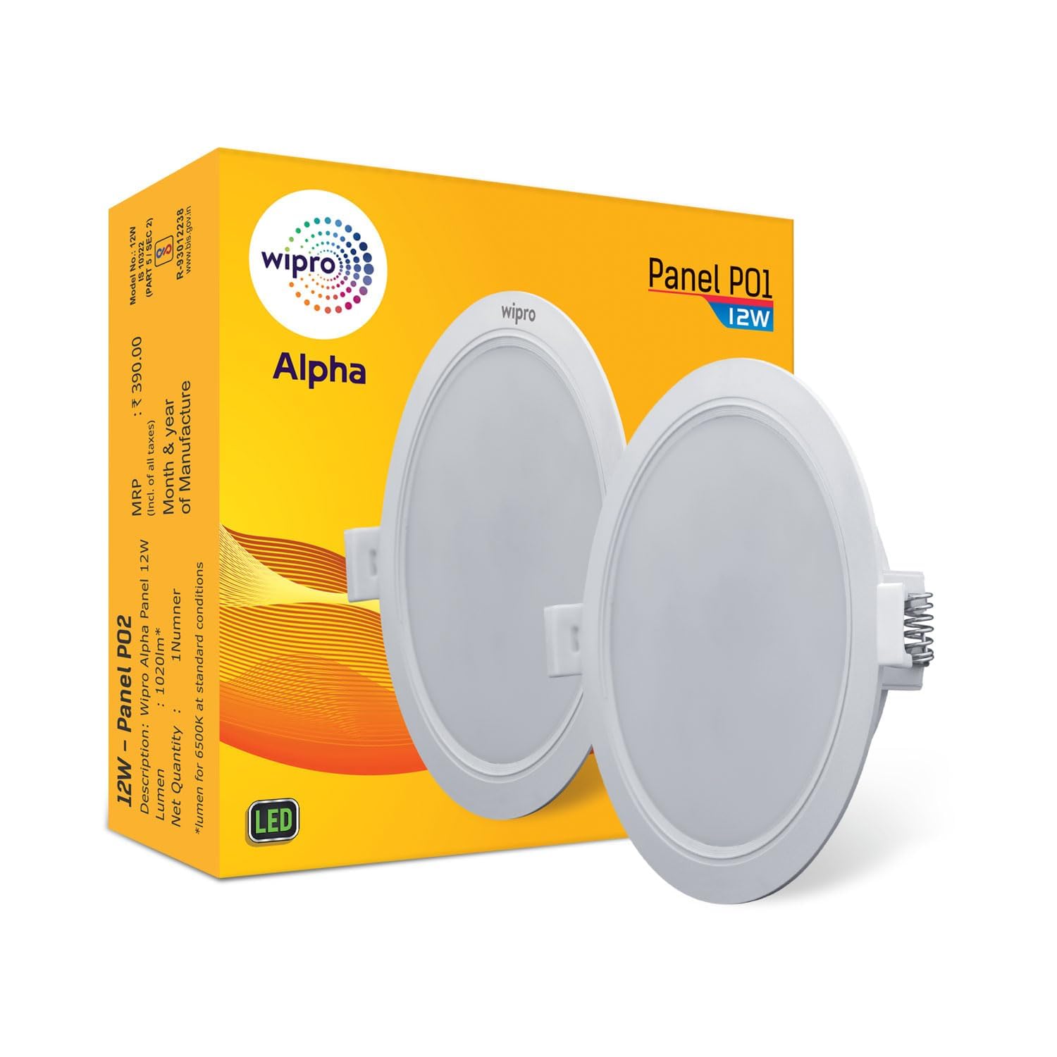 Wipro 12w Alpha Downlight for Junction Box | Cool Day White (6500K) |4 inch Cutout, 22mm Height| Surge Protection Upto 350 VA | High Voltage Protection Upto 4KV | Pack of 1-picture-20