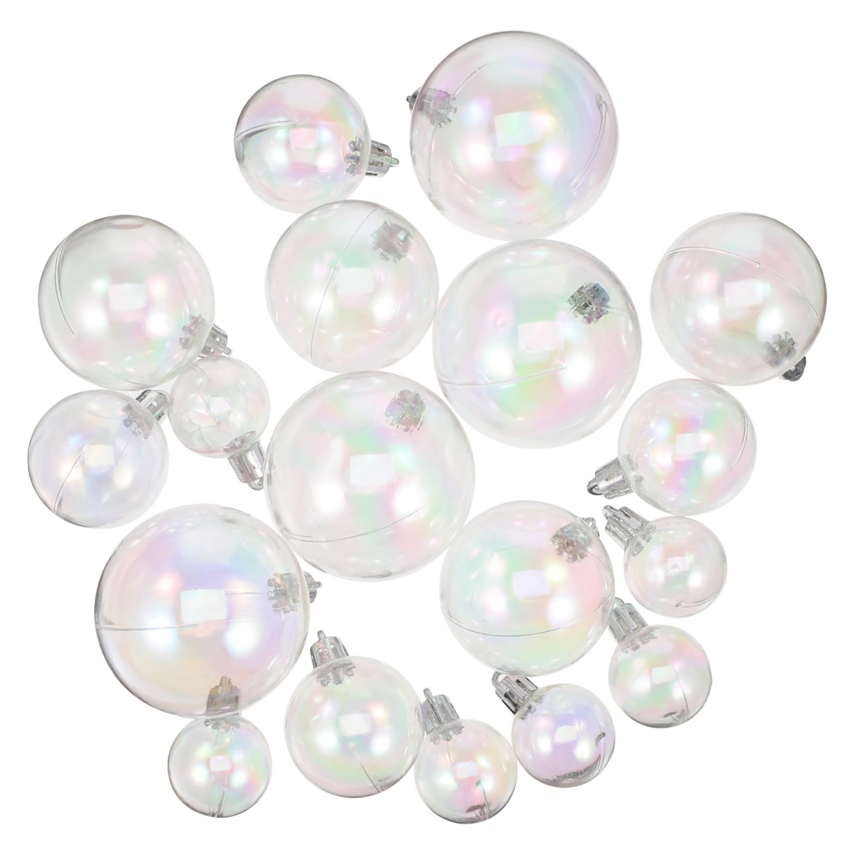 HOMSFOU 18 Pezzi Palline di Natale in Plastica Infrangibili Decorative Forma Rotonda da 3-6 Cm per Decorare la Cucina e L'albero di Natale