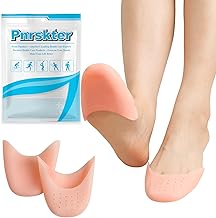 Pnrskter Protectores de Dedos Mujer – 4PCS Fundas de Gel Silicona para Zapatillas de Ballet, Puntas & Tacones, Cubiertas Finas para Prevenir Ampollas en Ballet, Senderismo & Uso Diario (Beige)