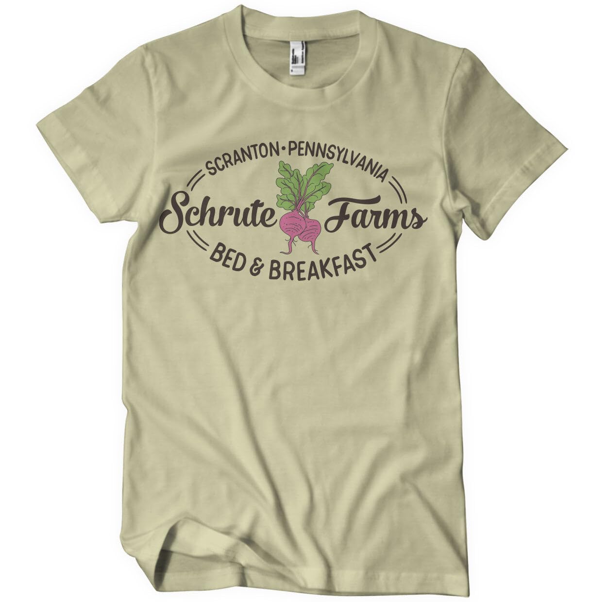 The Office Officially Licensed Schrute Farms - Bed & Breakfast Mens T-Shirt (Khaki), Medium