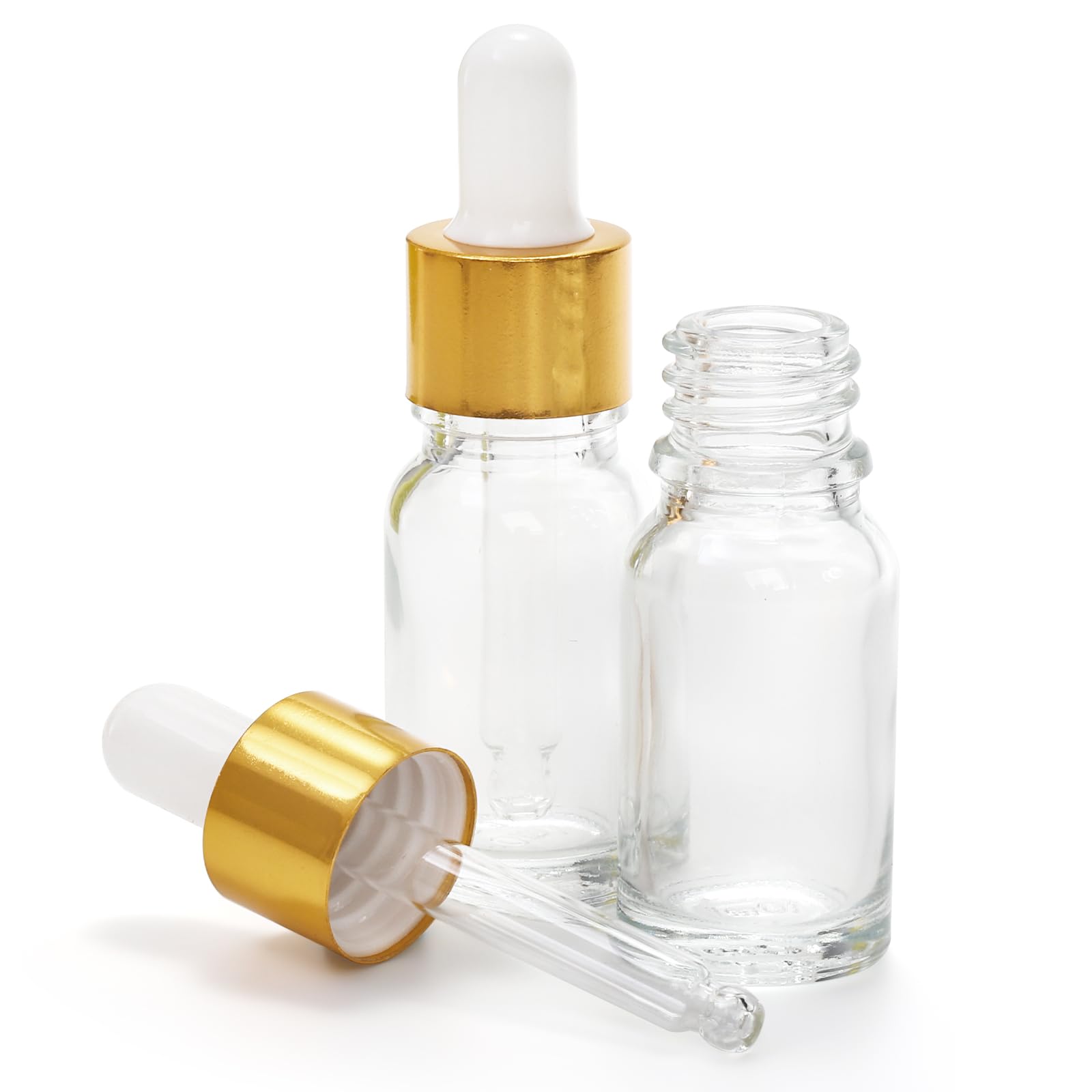 Kingrol Transparente Glas-Tropfflaschen, Tinkturflaschen, leere Flaschen mit Pipette für ätherische Öle, Parfums, Aromatherapie, Chemielabor, Chemikalien, 40 Stück