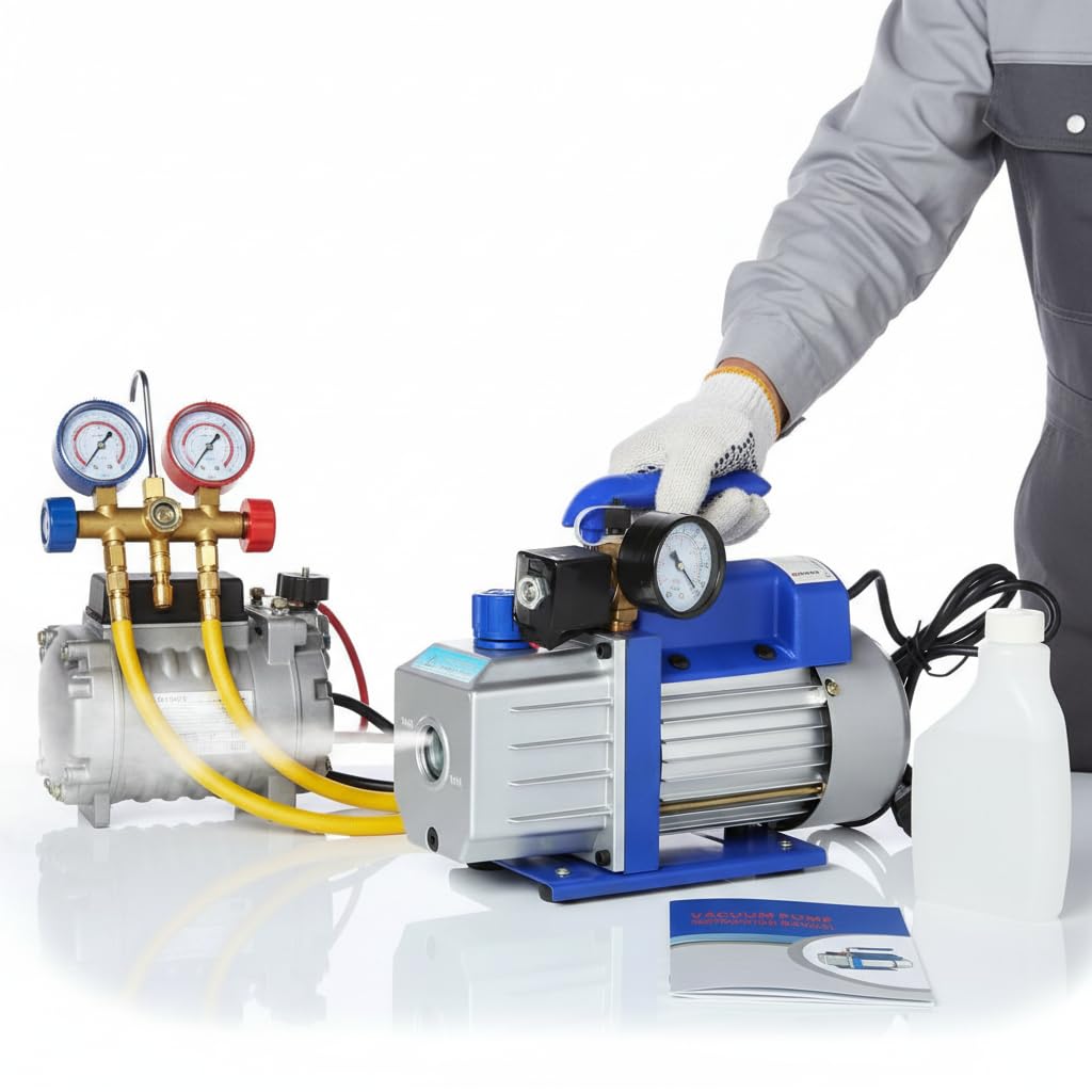 melko® Pompa a vuoto sotto pressione pompa con manometro Blu Potenza 71 L/min pompa con motore Modellismo