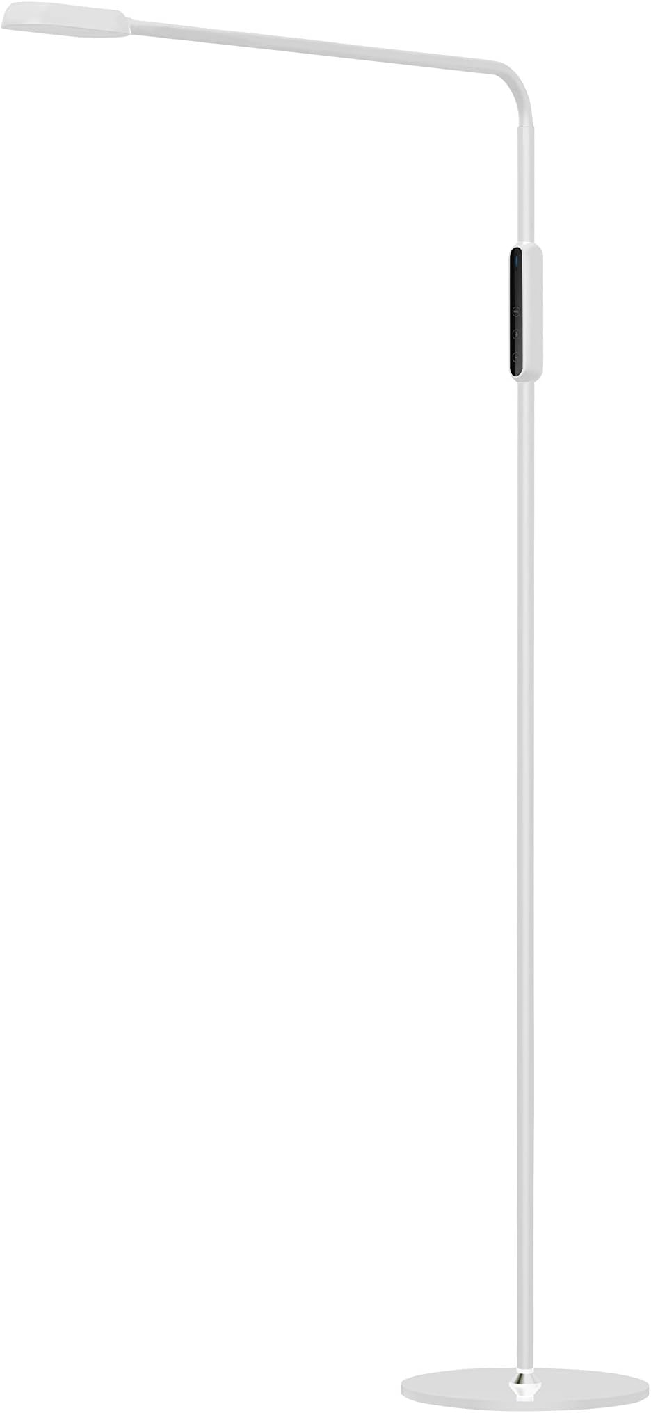 Cnlight White Color 110V 9W Remote Control & Touch Button LED Standing Floor Lamp, with Five Level Brightness Adjustable,White Light Home Lamp,Floor Lamp Standing Light