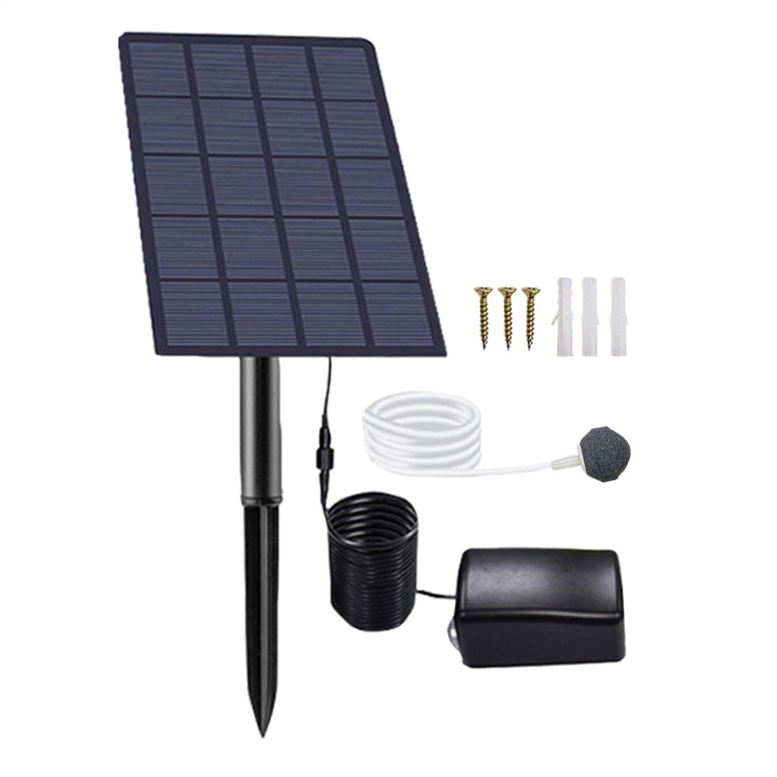 Aérateur solaire de bassin avec batterie et pompe 2W pour oxygénation continue de jardin