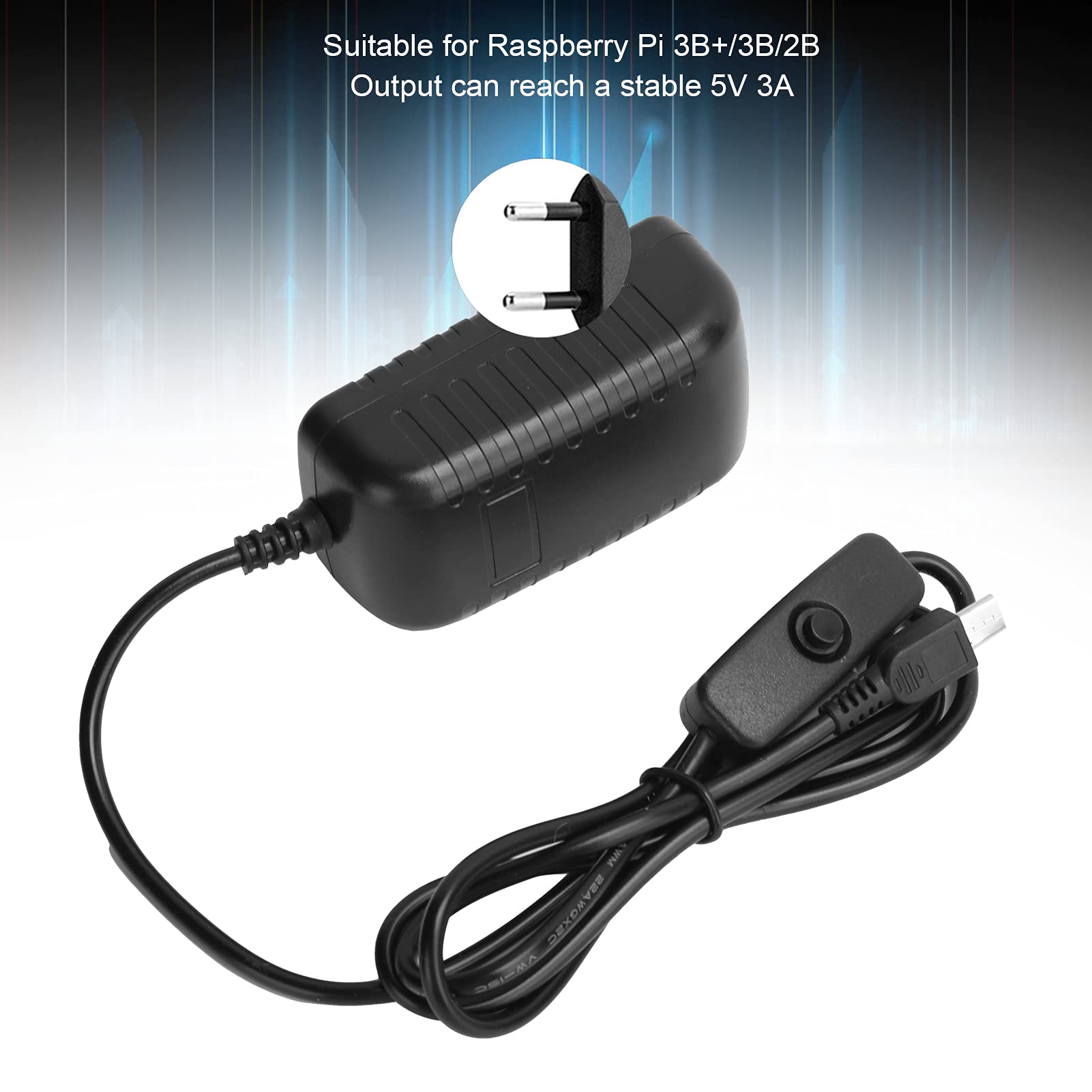 Zasilacz do , 5V 3A Ładowarka Micro USB Zasilacz, z Przyciskiem Przełącznika, do , do 3B+/3B/2B(15W)