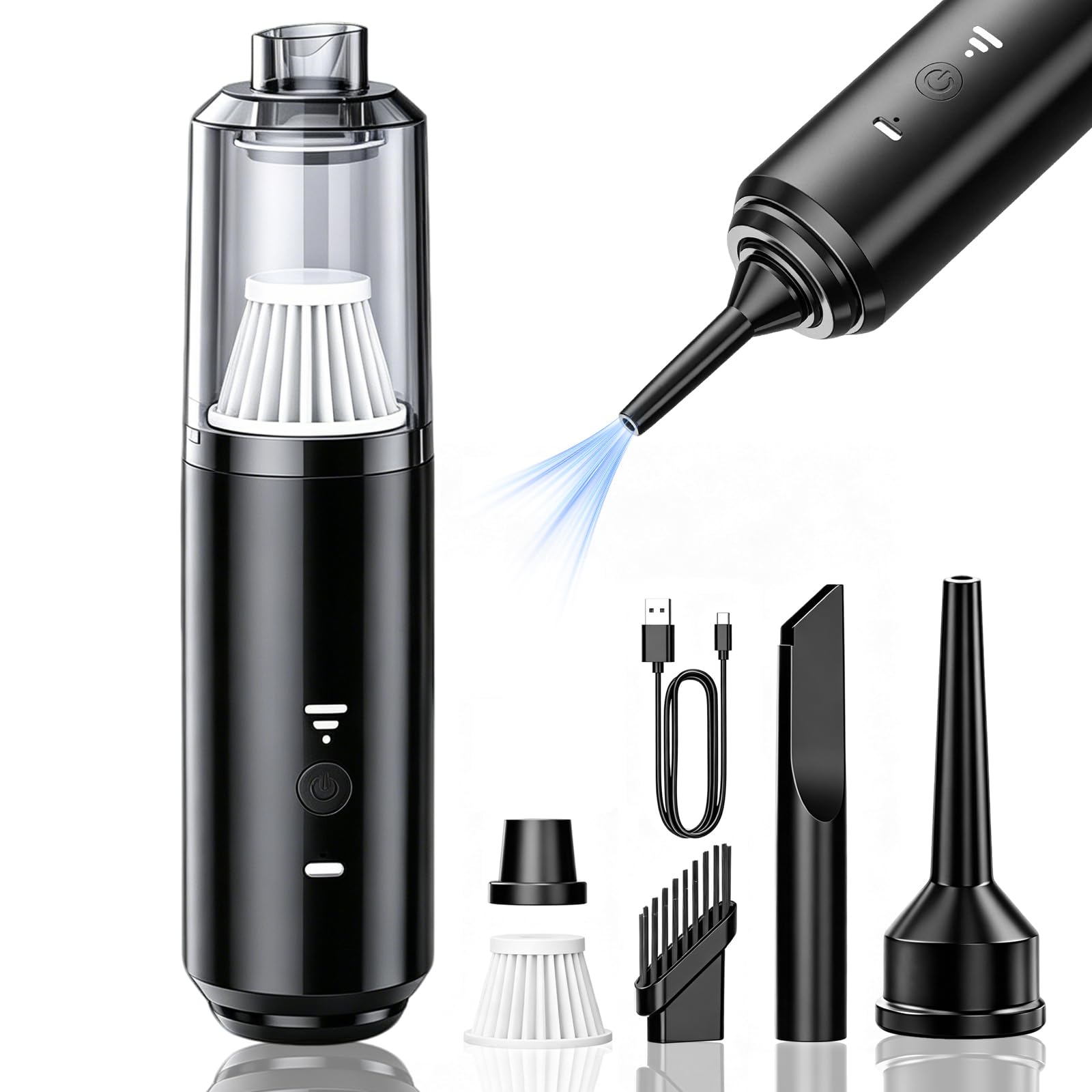 SCOVEE Handheld Vacuum Cleaner,Car Vacuum Cleaner, 4-in-1 Portable Mini Vacuum with 23000Pa Strong Suction, Electric Compressed Air Duster Blower For Offices, Cars, Homes, And Various Scenarios