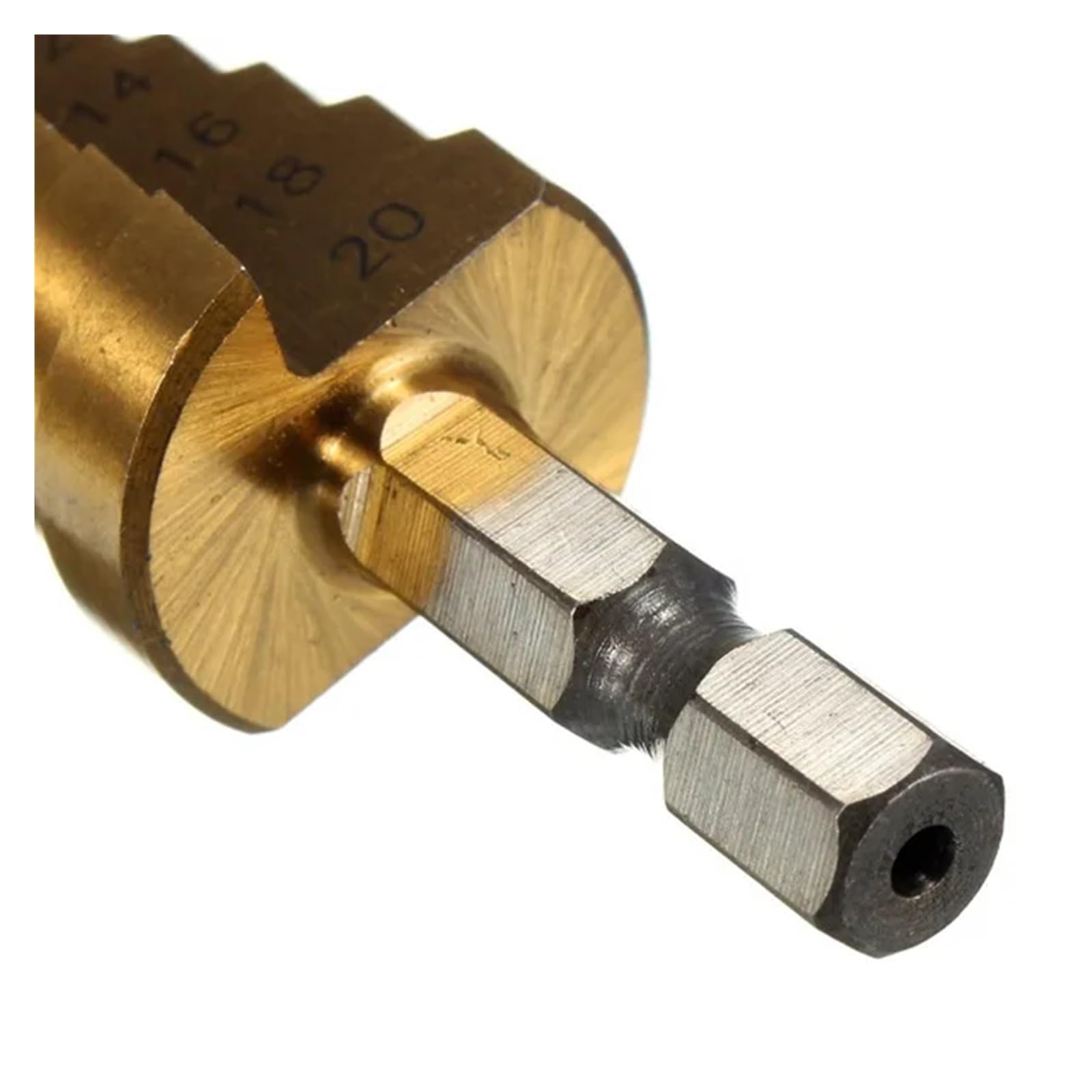 Foret hélicoïdal, 3 forets étagés droits de 12 mm, 12 mm, 20 mm.