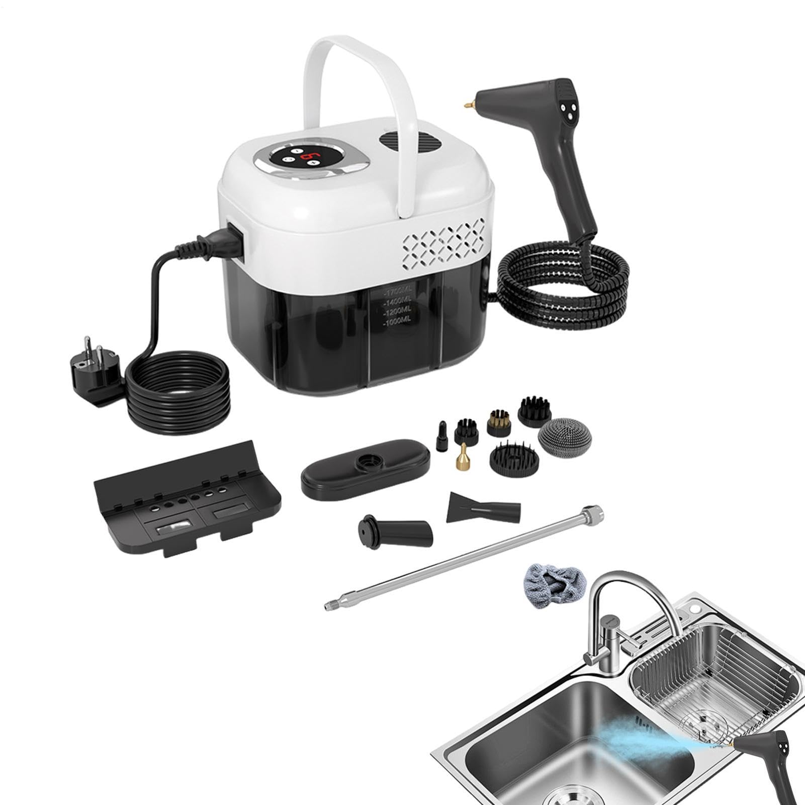 Limpiador A Vapor Para Doméstico 6 niveles de extracción de suciedad | Limpiador a vapor para cocina para muebles alfombra madera noble sofá tapicería azulejos sofá