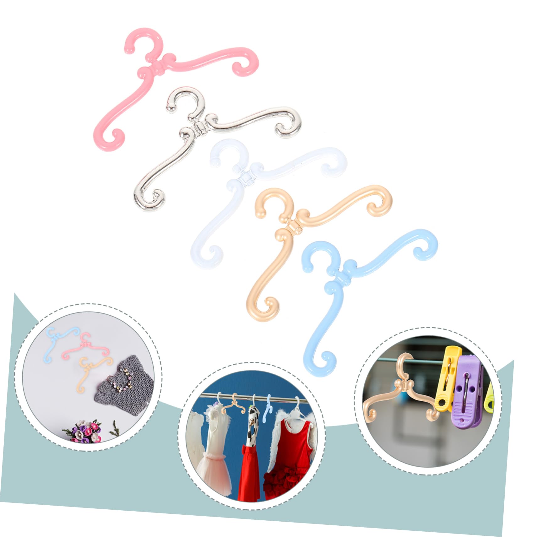 BESPORTBLE 2sets 25pcs Mini Doll Hangers Chic Doll Clothing Hangers and for Displaying Outfits 25pcs*2