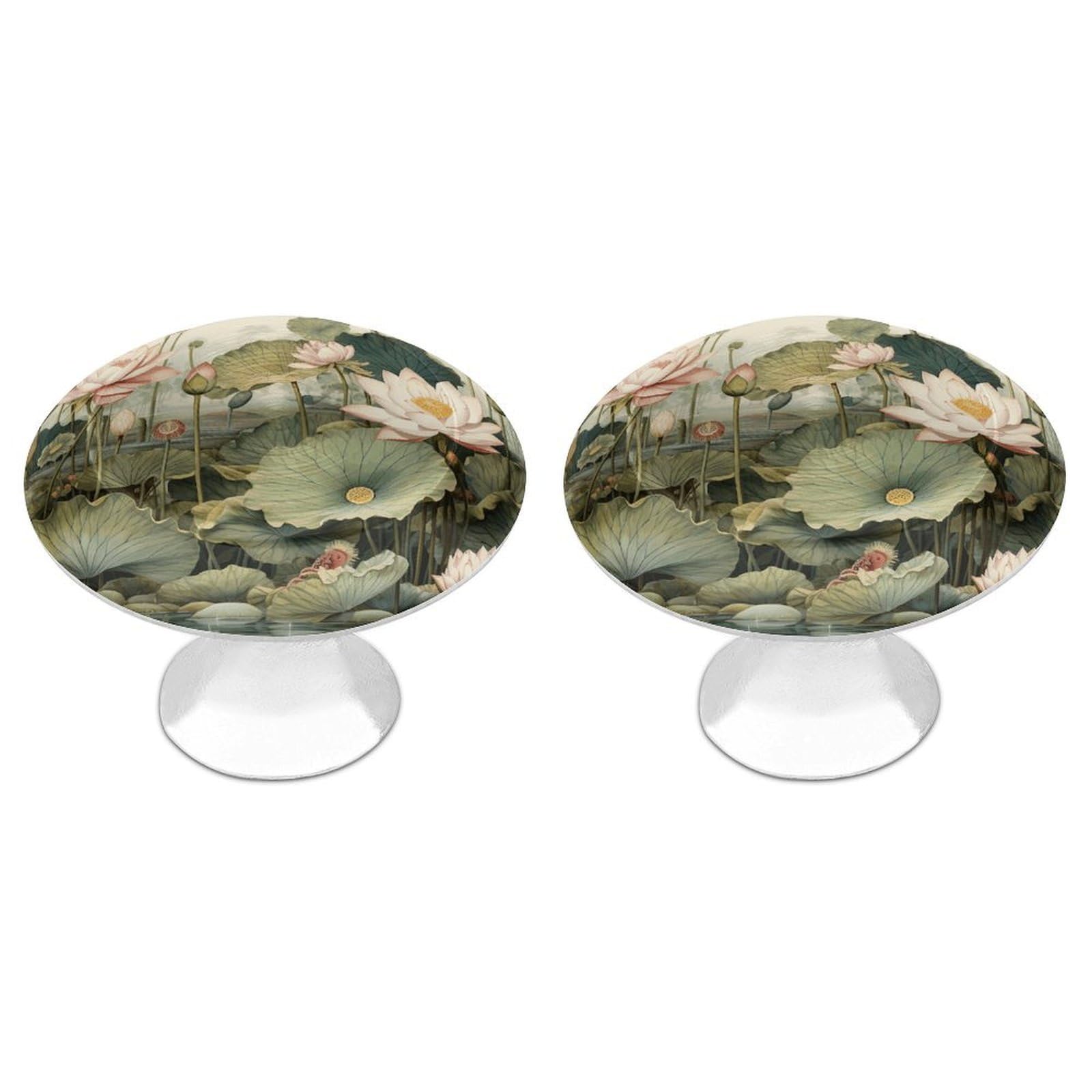 Btcowzrv Style Hand Drawn Flower 2 Pack Cabinet Knobs Drawer Pulls