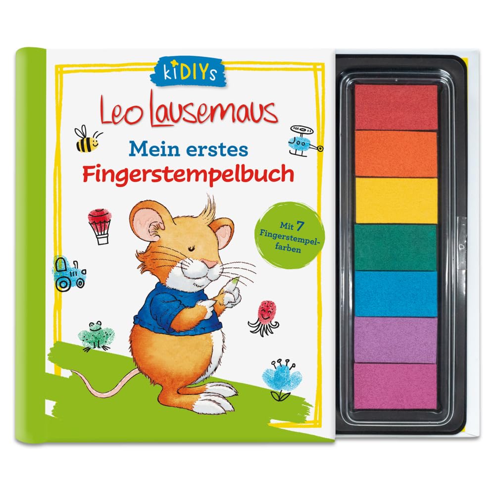 Leo Lausemaus - Mein erstes Fingerstempelbuch Mit 7 Fingerstempelfarben: Buch und Stempelkissen für Kinder ab 4 Jahren